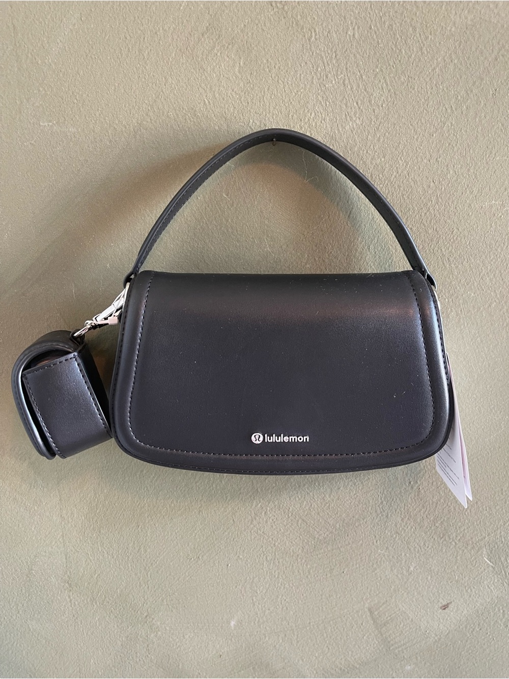 NWT Lululemon black Cactus “leather” mini bag